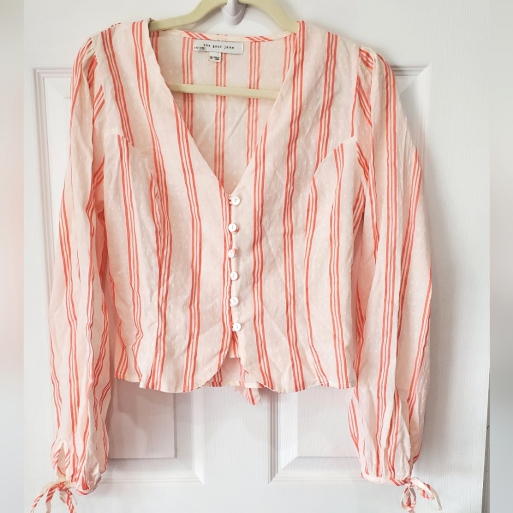 The Good Jane Cream & Orange Blouse Size: Medium